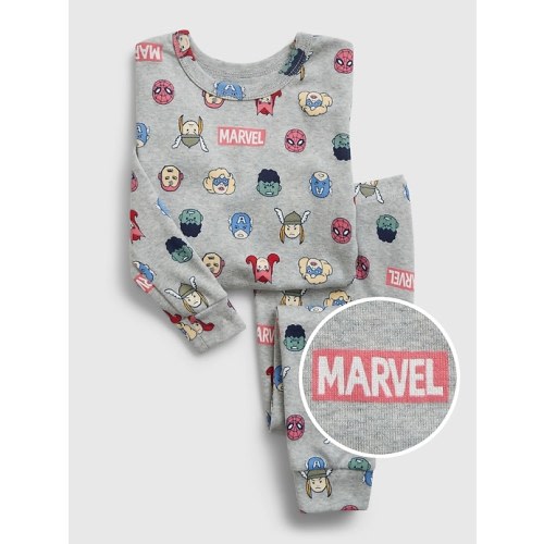babyGap | Marvel 100% Organic Cotton Print PJ Set in light heather grey