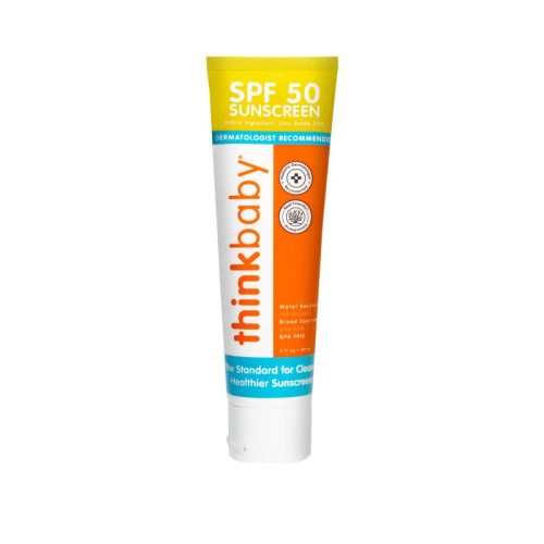 Thinkbaby SPF 50+ Baby Sunscreen – Safe, Natural Sunblock for Babies - Water Resistant Sun Cream – Broad Spectrum UVA/UVB Sun Protection – Vegan Mineral Sun Lotion, 3 Oz.