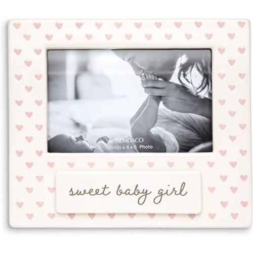 DEMDACO Sweet Baby Frame, Girl, Ceramic Tile, Landscape Orientation