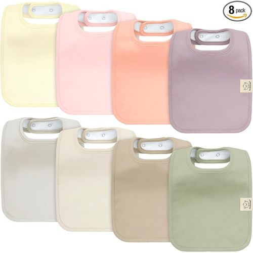 KeaBabies 8-Pack Organic Baby Bibs for Drooling and Teething - Super Absorbent Cotton Drool Bibs for Baby Girl & Boy, Teething Toddler, Drooling Newborn, Ultra Soft & Machine Washable (Embrace)
