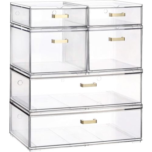 LALOBLUE Bottle Storage Organizer Baby, Set of 5 Stackable Storage Drawers for Bottles Station Organizer, Perfect for Makeup,Cabinet,Pantry Organization and Storage