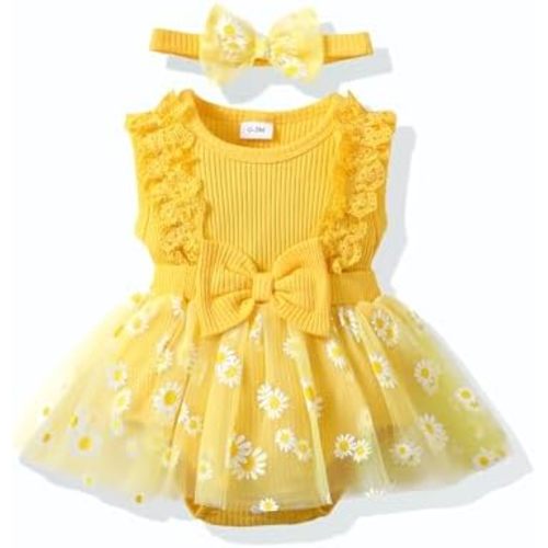Renotemy Newborn Baby Girl Lace Romper Infant Summer Boho Flower Tulle Dress Party Gifts Newborn Photography Outfits
