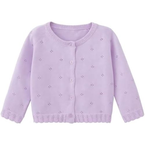 Baby Girls Cardigan Sweater Infant Toddler Knit Button Up Jacket Newborn Lace Trim Outfit Cotton Tops