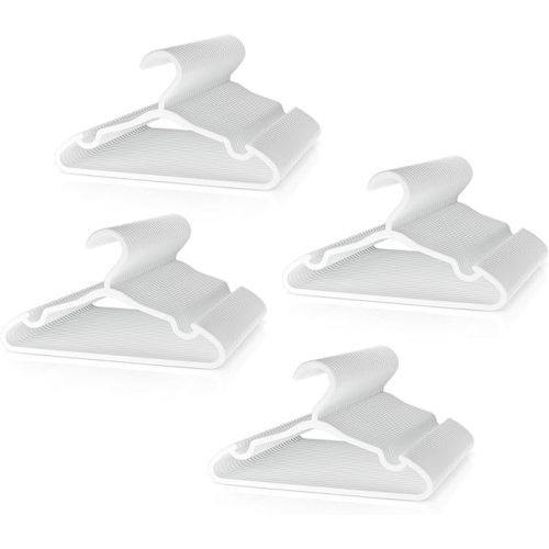 Plastic Kids Hangers - 100 Pack Non-Slip Baby Clothes Hangers for Closet, Toddler & Newborn Clothing Pants, Skirts, Coats (White)