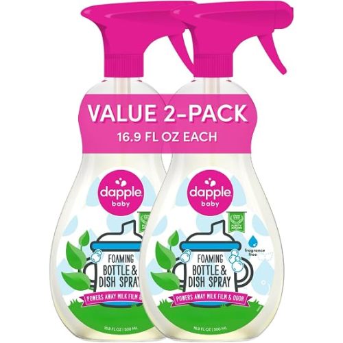 Dapple Baby - Fragrance-Free Foaming Bottle & Dish Spray - 16.9oz (2 Pk)