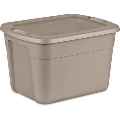 18gal Storage Tote Gray - Room Essentials™: Plastic Utility Container, Lidded, Stackable, Built-in Handles, 72qt Capacity