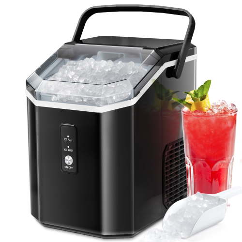Havato Pro Nugget Ice Maker, Portable Countertop Machine for Chewable Crushed Ice | 34Lbs/24H, Self-Cleaning, Quiet & Compact (Black)