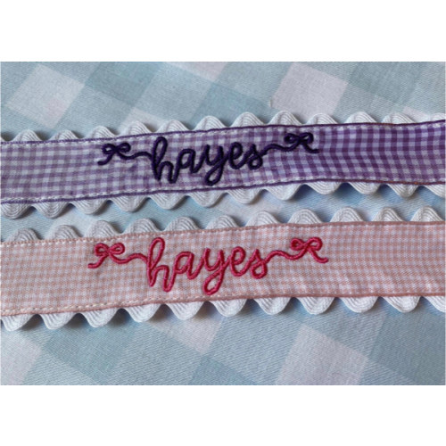 Monogrammed Gingham Pacifier Clip, Personalized Embroidered Paci Leash