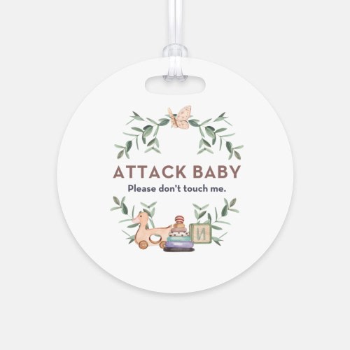 Attack Baby Please don't touch | Infant Car Seat Do Not Touch Sign | Newborn stroller Card | Carrier Baby Tag
