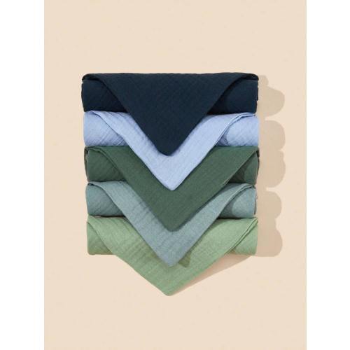 5pcs Baby Pure Cotton Muslin Cloth Handkerchief For Wiping Mouth And Feeding, Square Bandana Bibs | SHEIN USA