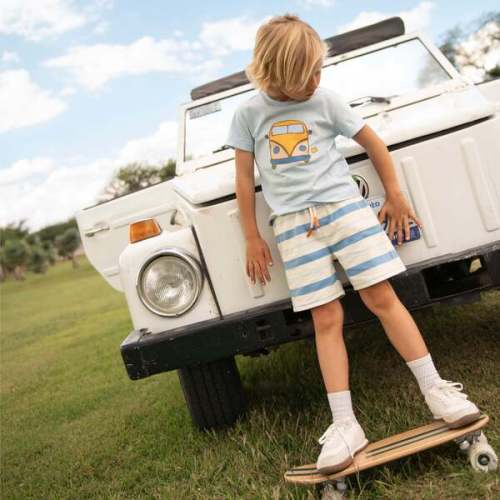 Blue Stripe Short - Mon Coeur | Maisonette