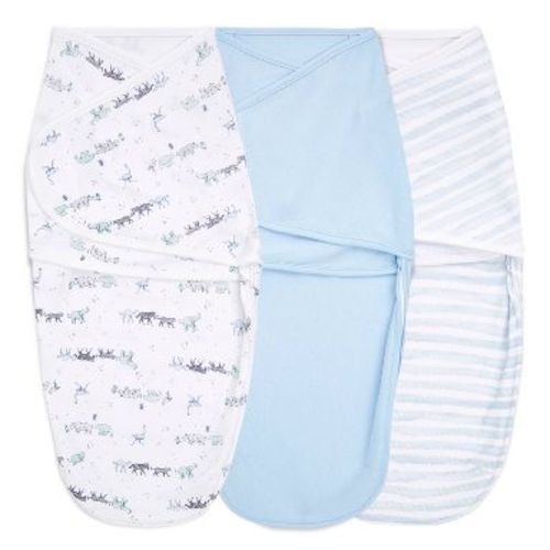 aden + anais essentials Baby Boy 100% Cotton Quick Change Easy 3pk Sleeveless Swaddle Wraps - Rising Star 0-3m