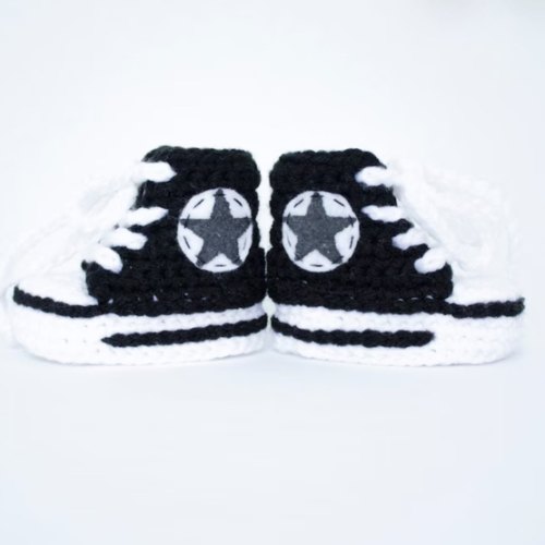 Black Crochet Baby Booties - Etsy