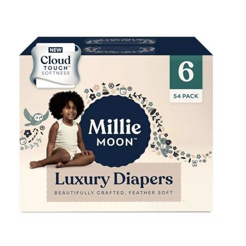 Generic Millie Moon Luxury Diapers - (Size 6 and Count 54), White