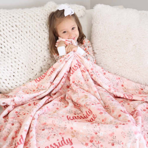 Autumn Blooms Personalized Kids Blanket