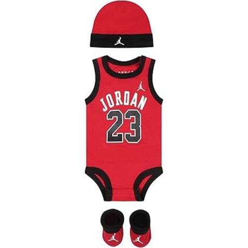 Nike Jordan Infant Jumpman Air 23 3 Piece Set (Red(LJ0208-R78/Black, 0-6 Months)