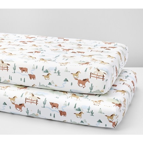 Carter Cowboy Organic Crib Fitted Sheet