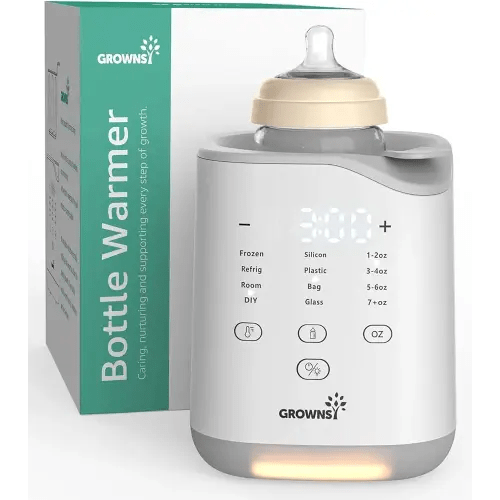 GROWNSY Bottle Warmer, 2025 Fast Baby Bottle Warmer for Breastmilk & Formula, Smart Temperature Control, with Timer, Thaw, Food Heater, Night Light, Chauffe Biberon for All Bottles