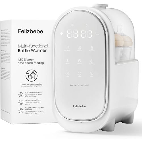 Bottle Warmer for Breastmilk, 11-in-1 Double Bottle Warmer Large Touchscreen with Night Light, Detachable for Easy Cleaning & Accurate Temperature Control, Timer, Milk Warmer for Baby