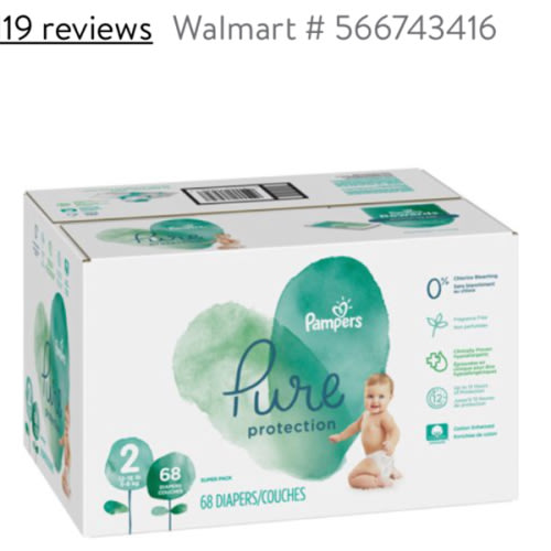 Pampers Pure Protection Diapers, Size 2, 68 DiapersPampers Pure Protection Diapers, Size 2, 68 Diapers