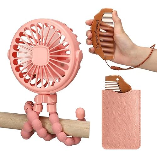 3 Pcs Birthing Gifts Set Includes Fan Wooden Labor Comb with Storage Bag for Pregnant Women Labor Pain Relief Essentials New Mom Positive Encouragement Gifts