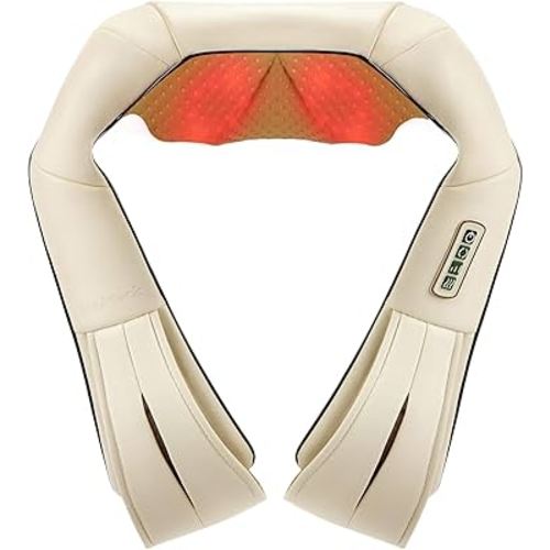Nekteck Neck Massager for Pain Relief Deep Tissue, FSA Eligible Shiatsu Back Massager with Heating 3D Kneading Massage Pillow for Shoulder Leg Muscle, Office Home Car Use, HSA Eligible, Corded Use