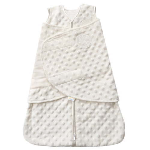 Cream Plushy Dot Velboa Swaddle - Newborn | HALO