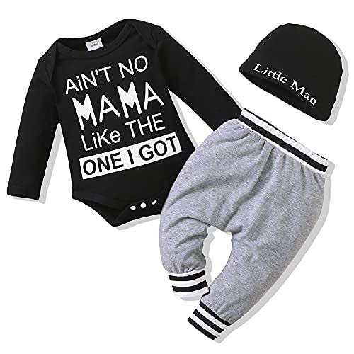 Renotemy Baby Boy Clothes Winter Newborn Essentials Romper Outfits 0-18M | Newborn Infant Boy Outfits,Fall Winter Baby Long Sleeve Romper Coming Home Outfit,Toddler Baby Boys New to The Crew Outfits