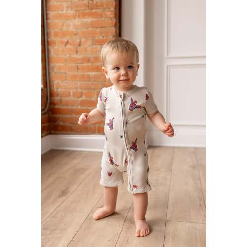 Zipper Shortall Romper in Spider-Man