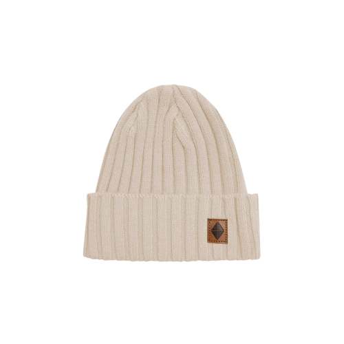 Chunky Knit Ribbed Beanie in Almond