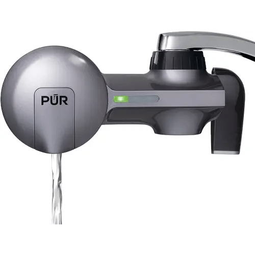 PUR PLUS Water Filtration System, Metallic Grey – Horizontal Faucet Mount for Crisp, Refreshing Water, PFM350V
