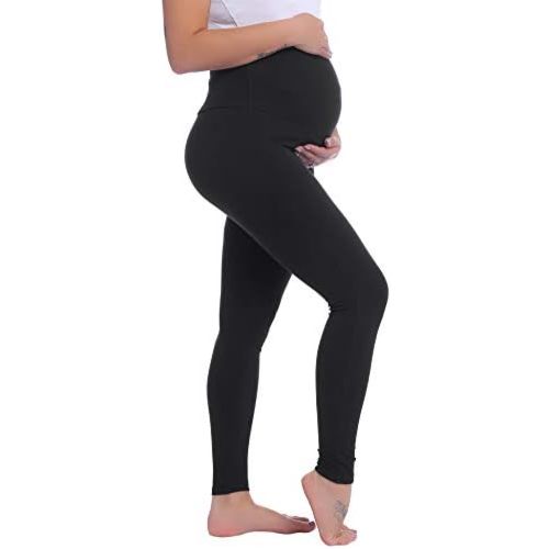 Joyaria Cotton Maternity Leggings Over The Belly Pregnancy Tight Pants