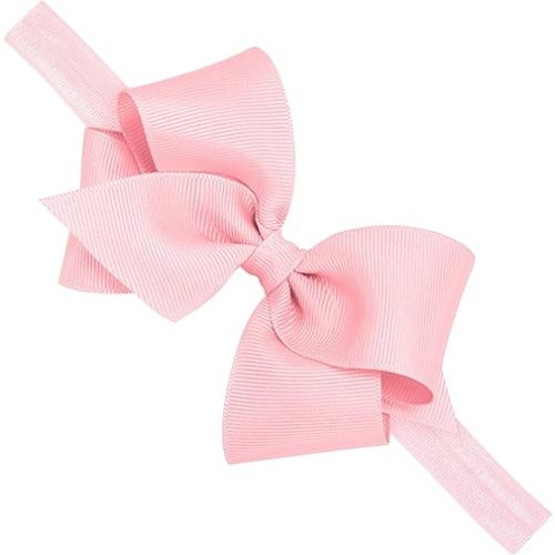 Wee Ones Girls' Classic Grosgrain Hair Bow on a Matching Baby Hair Band