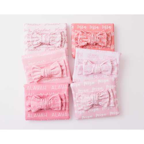 2 piece baby girl gift set - personalized bow and swaddle