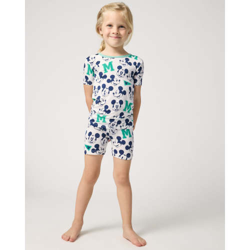 Disney Varsity Mickey Mouse Two-Piece Short Sleeve & Shorts Pajama Set | Little Sleepies