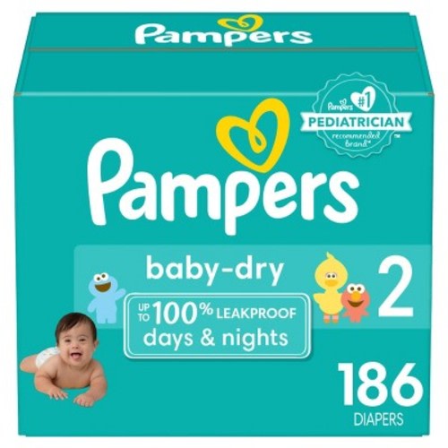 Pampers Baby Dry Diapers Enormous Pack - Size 2- 204ct