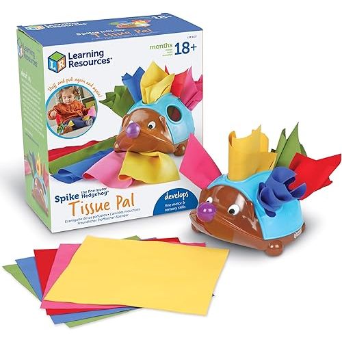 Learning Resources Spike the Fine Motor Hedgehog Tissue Pal - 11 Pieces, Ages 18 Months+, Fine Motor Skills, Montessori toys, Gifts for Boys and Girls