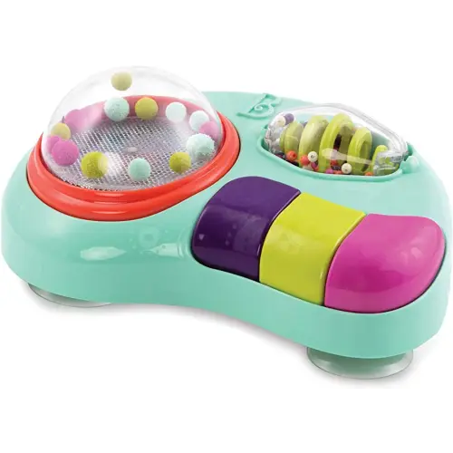 B. toys- B. baby – Baby Activity Station – High Chair Suction Cup Toy with Music & Lights – Sensory Activity Center – Developmental Toys for Babies, Infants – whirly pop-6 Months +