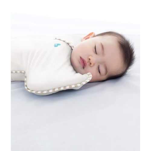 Love to Dream Organic Swaddle, Baby Sleep Sack, Swaddle Up Self-Soothing Swaddles for Newborns, Get Longer Sleep, Snug Fit Helps Calm Startle Reflex, 1.0 Tog, 5-8.5lbs., Cream
