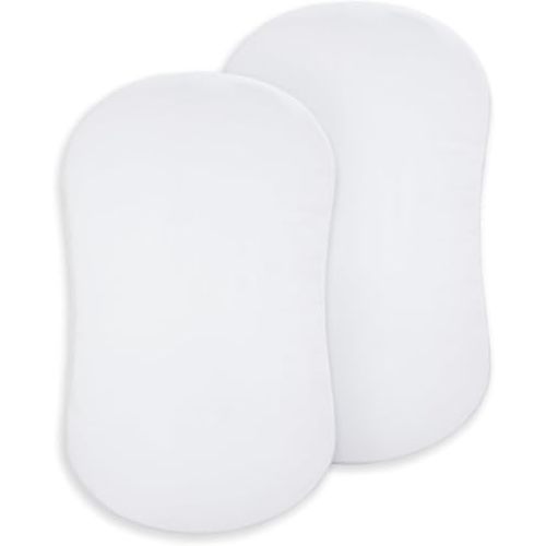 HALO® BassiNest Sheets, 100% Organic Cotton Muslin, 2 Pack, Soft and Breathable, Fits HALO Bassinet, White