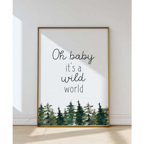 Woodland Nursery Quote Print, Baby Boy Room Decor Home Decor UNFRAMED Poster, Wall Art for Decor, Present, 12x18