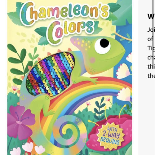Chameleon's Colors - Children's Touch and Feel Storybook with 2-Way Sequins - Sensory Board Book