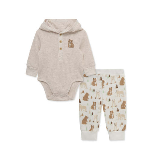 Bear Bodysuit & Pant Set- 6M (Oatmeal)