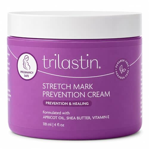 Trilastin Stretch Mark Cream for Pregnancy – Hydrating Belly Cream for Pregnant Women- Shea Butter & Vitamin E, Paraben Free, No Added Fragrances - Maternity Body Lotion for Belly, Hips, Thighs – 4 oz
