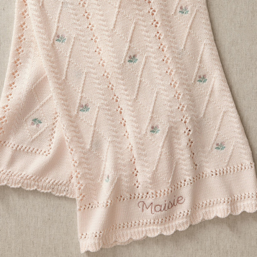 Bria Hammel Rose Pointelle Baby Blanket