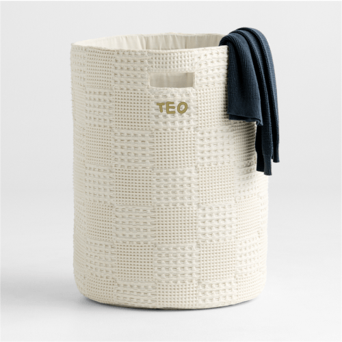 Nella Cream Organic Cotton Waffle Weave Kids Hamper with Handles