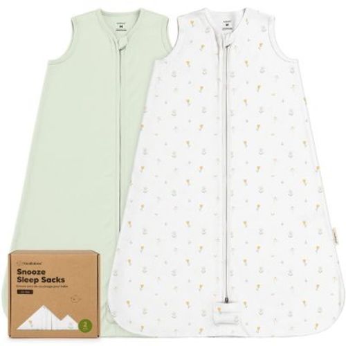 2-Pack Snooze Baby Sleep Sacks, Organic Cotton Wearable Blanket, Soft Toddler Sleeping Bag, Smooth Zipper (Wildflowers, Medium)