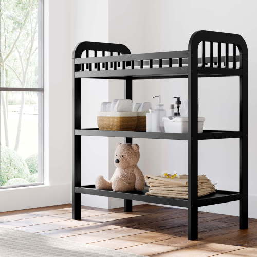 Storkcraft Pasadena Infant Changing Table with Changing Pad, Black