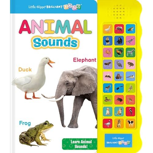 Little Hippo Books Listen and Learn Animal Sounds Book | Preschool Educational Sound Books for Kids | Brilliant Baby Educational Books & Kids Books | ... (Brilliant Baby® Early Learning Collection)