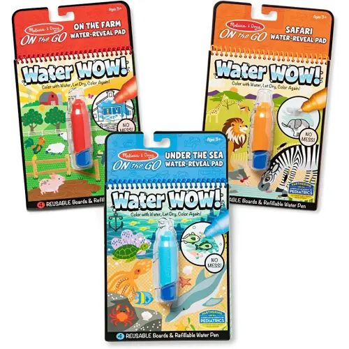 Melissa & Doug Water Wow! - Water Reveal Pad Bundle - Farm, Safari & Under The Sea, Gold, 1 Count (Pack of 3)